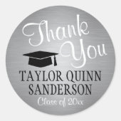 Afstuderen Dank u Manuscript dat Zilvergrijs wordt Ronde Sticker (Voorkant)