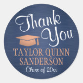 Afstuderen Dank u Manuscript geborsteld Zeemacht & Ronde Sticker (Voorkant)