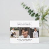 Afstuderen dank u minimalistische 3 fotocollage briefkaart (Staand voorkant)