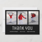 Afstuderen Dank u Modern 3 Foto zwart wit Aankondiging (Voorkant)