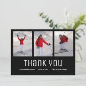 Afstuderen Dank u Modern 3 Foto zwart wit Aankondiging (Staand voorkant)