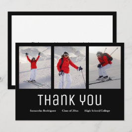 Afstuderen Dank u Modern 3 Foto zwart wit Aankondiging