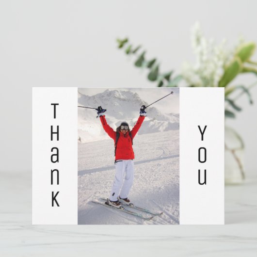 Afstuderen Dank u Modern Black White Afstudeerder  Aankondiging (Staand voorkant)