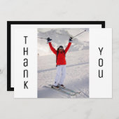 Afstuderen Dank u Modern Black White Afstudeerder  Aankondiging (Voorkant / Achterkant)