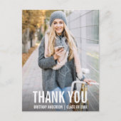 Afstuderen Dank u Modern Foto Briefkaart WBB (Voorkant)