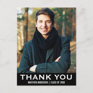 Afstuderen Dank u Moderne Briefkaart BW