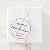 Afstuderen dank u moderne minimalistische wit zwar bedankjes labels (In situ)