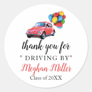 Afstuderen Dank u rode auto sticker