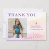 Afstuderen dank u roze PHOTO briefkaart (Voorkant)