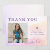 Afstuderen dank u roze PHOTO briefkaart (Voorkant / Achterkant)