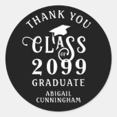 Afstuderen Dank u stijlvolle klasse jaar op maat Ronde Sticker (Voorkant)