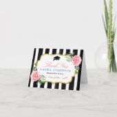 Afstuderen Dank u Waterverf Floral Stripes Bedankkaart (Voorkant)