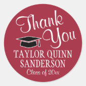 Afstuderen Dank u Zwart en wit Manuscript Ronde Sticker (Voorkant)