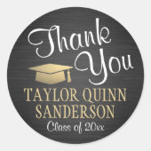 Afstuderen Dank u Zwart geborsteld Manuscript en G Ronde Sticker (Voorkant)