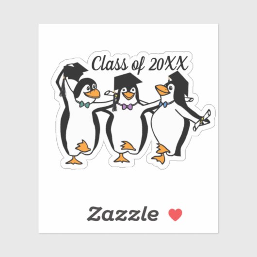 Afstuderen Dansende pinguins Sticker (Vel)
