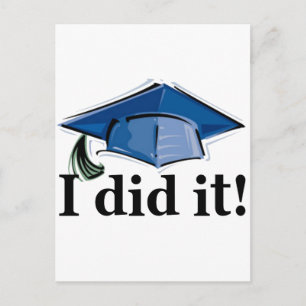 Afstuderen dat ik deed. aankondigingskaart