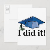 Afstuderen dat ik deed. aankondigingskaart (Voorkant / Achterkant)