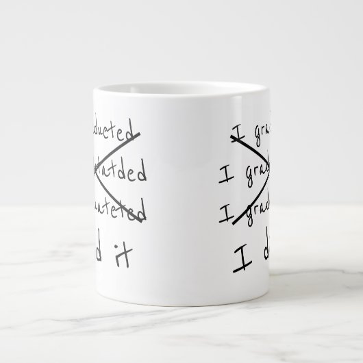 Afstuderen dat ik deed grote koffiekop (Voorkant)