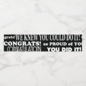 Afstuderen dat je het deed Zwart-wit Waterfles Etiket (Enkel label)