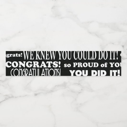 Afstuderen dat je het deed Zwart-wit Waterfles Etiket (Enkel label)