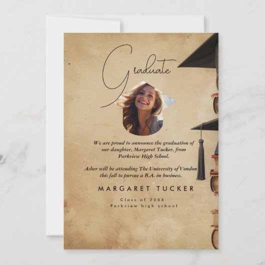 Afstuderen Daughter I Rustic Aankondiging (Voorkant)