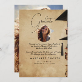 Afstuderen Daughter I Rustic Aankondiging