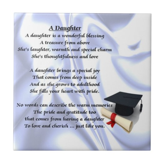 Afstuderen Daughter Poem Tile Tegeltje (Voorkant)