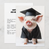 Afstuderen Day Piggy Style Kaart (Voorkant / Achterkant)