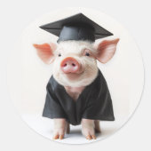 Afstuderen Day Piggy Style Ronde Sticker (Voorkant)