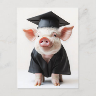 Afstuderen Day Piggy Style Uitnodiging Briefkaart