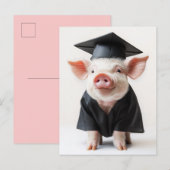 Afstuderen Day Piggy Style Uitnodiging Briefkaart (Voorkant / Achterkant)