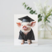 Afstuderen Day Piggy Style Uitnodiging Briefkaart (Staand voorkant)