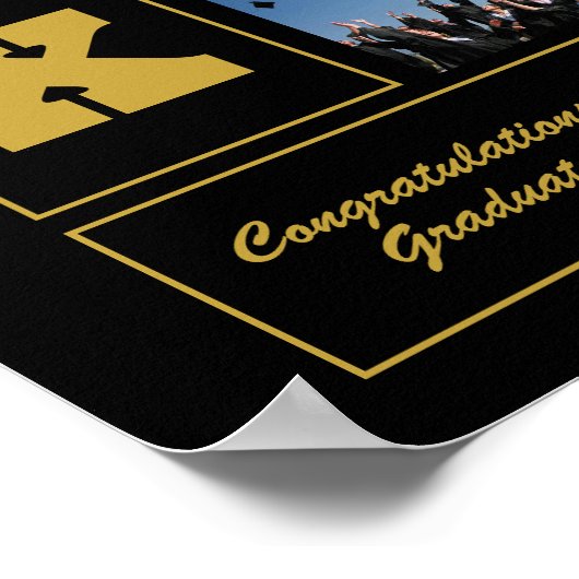 Afstuderen Day Senior Class of Photo Collage Zwart Poster (Hoek)