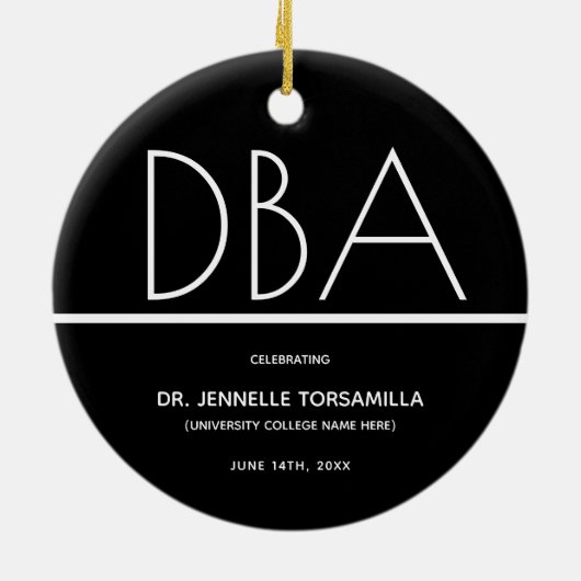 Afstuderen DBA-graad behouden Keramisch Ornament (Achterkant)