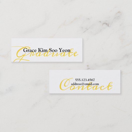 Afstuderen de Afstuderen van het Manuscript de Naa Contactkaartje (Voorkant / Achterkant)