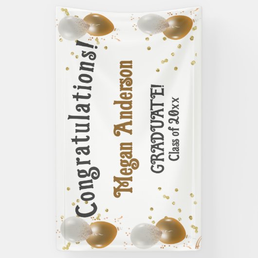 Afstuderen de Banner van felicitaties met naam (Verticaal)