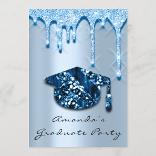 Afstuderen de Blue Navy Pet3D Effect Glam Party Kaart