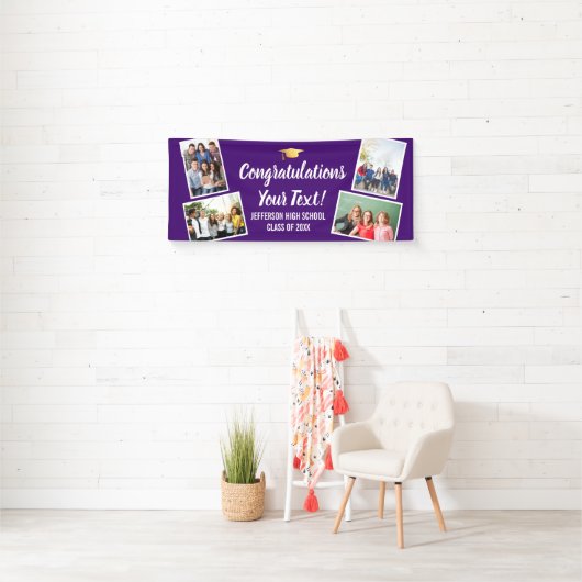 Afstuderen de Collage van de Foto feliciteert Hoge Spandoek (Insitu)