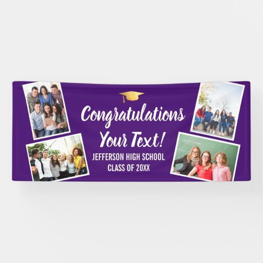 Afstuderen de Collage van de Foto feliciteert Hoge Spandoek (Horizontaal)