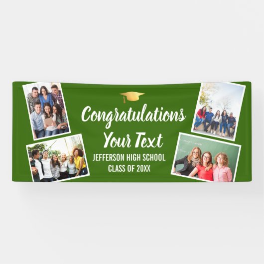 Afstuderen de Collage van de Foto feliciteert Hoge Spandoek (Horizontaal)