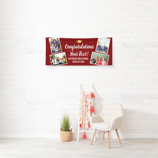 Afstuderen de Collage van de Foto feliciteert Hoge Spandoek (Insitu)