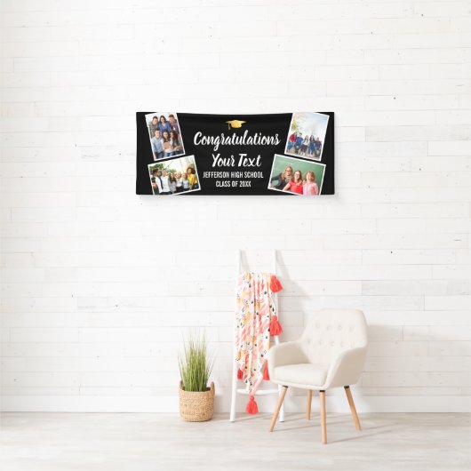 Afstuderen de Collage van de Foto feliciteert Hoge Spandoek (Insitu)