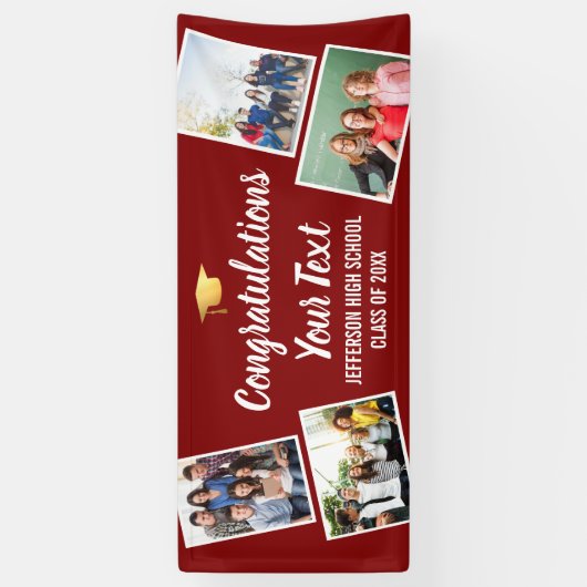 Afstuderen de Collage van de Foto feliciteert Hoge Spandoek (Verticaal)