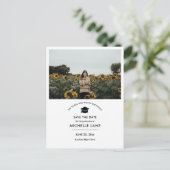 Afstuderen De datum opslaan Afstudeerder Foto Briefkaart (Staand voorkant)