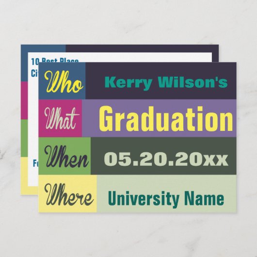 Afstuderen De datum opslaan Briefkaart (Voorkant / Achterkant)