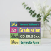 Afstuderen De datum opslaan Briefkaart (Staand voorkant)