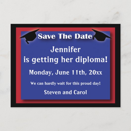 Afstuderen De datum opslaan Kaart (Voorkant)