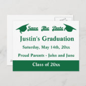 Afstuderen De datum opslaan Kaart groen (Voorkant / Achterkant)