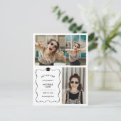 Afstuderen De datum opslaan | Moderne fotocollage Briefkaart (Staand voorkant)