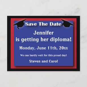 Afstuderen De datumkaart opslaan Aankondigingskaart